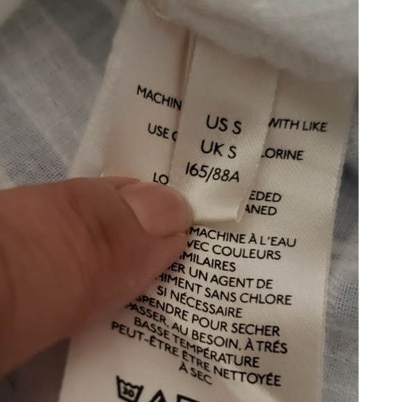 Anthropologie Top The Theresa Lace S PILCRO White Button Down Chic Hi-Low Shirt - Picture 15 of 16